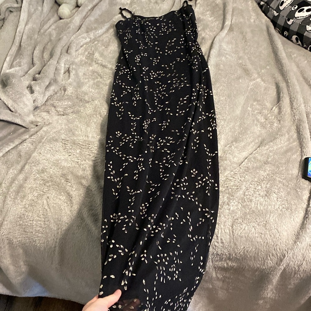 Long skinny strap flower dress/vintage
